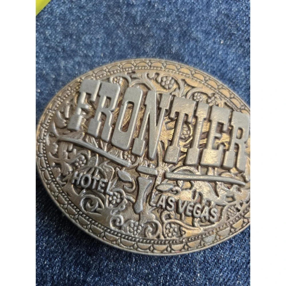 Vintage Frontier Hotel Las Vegas Casino Belt Buckle - Rare Patina